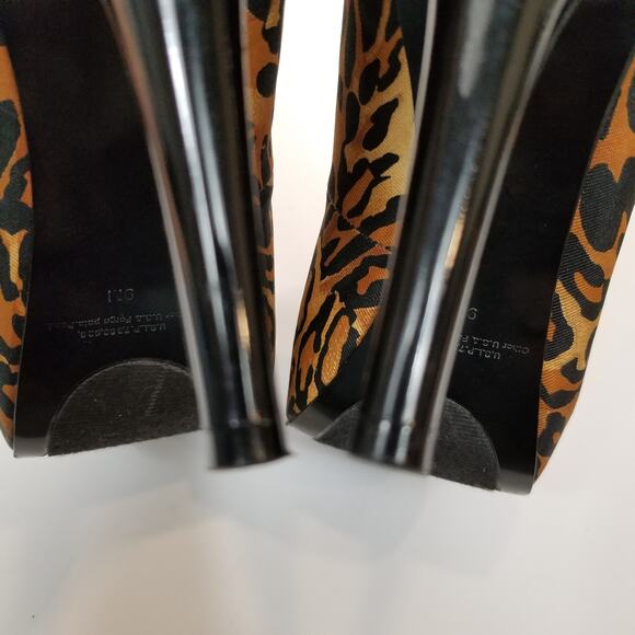 Nine West Women's Bonfire Leopard Print Peep Toe Stiletto Heels Size 9 - Picture 6 of 8